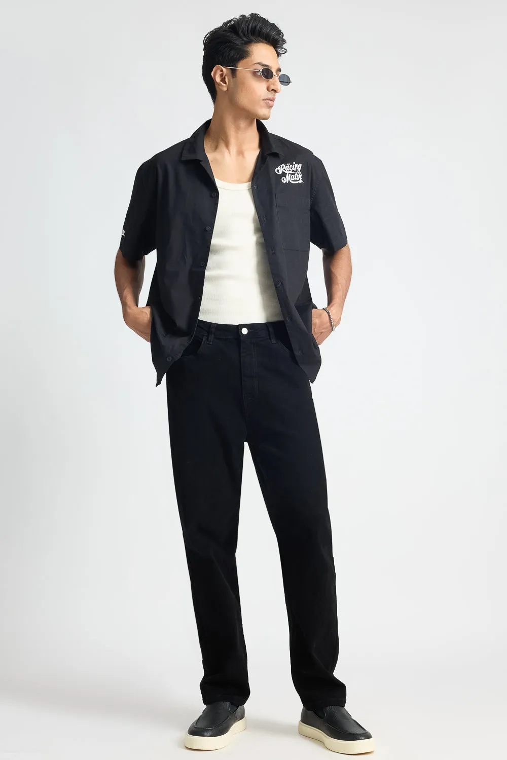 Luxe Black Men's Carrot Fit Jeans