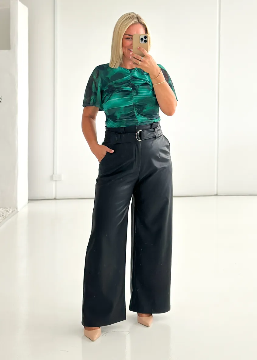 Mariah PU Pants - Black