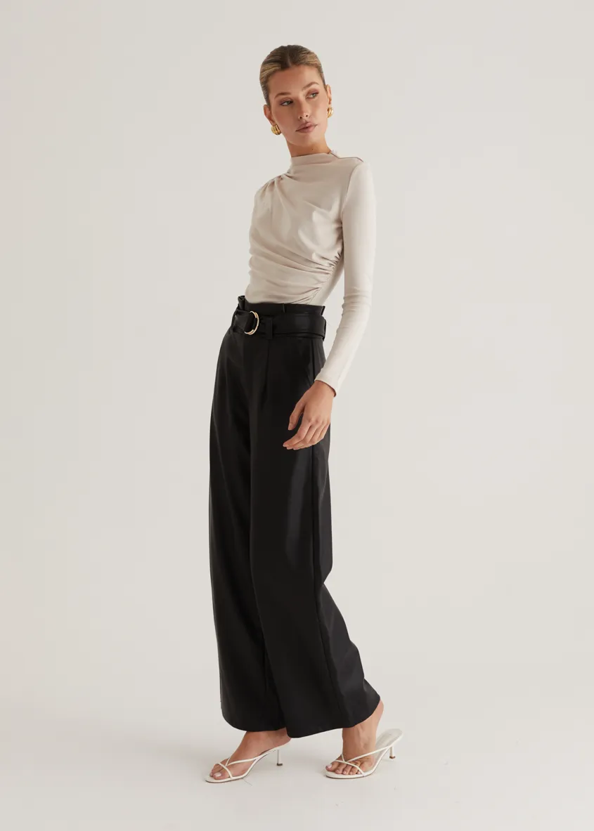 Mariah PU Pants - Black