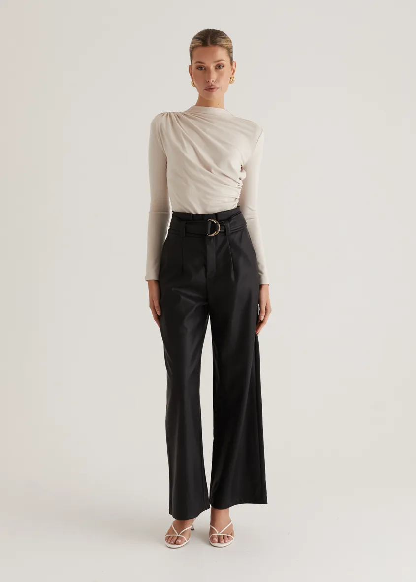 Mariah PU Pants - Black
