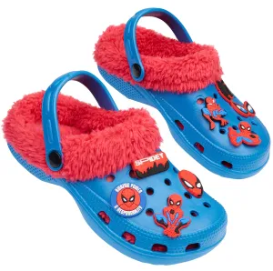 Marvel Spiderman Boys Winter Clogs, Fleece Lined Clogs Garden Shoes - Gifts for Boys