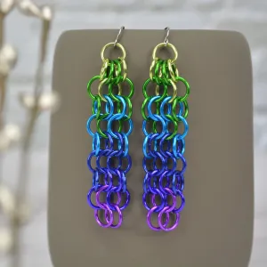 Medium Mesh Earrings - Peacock
