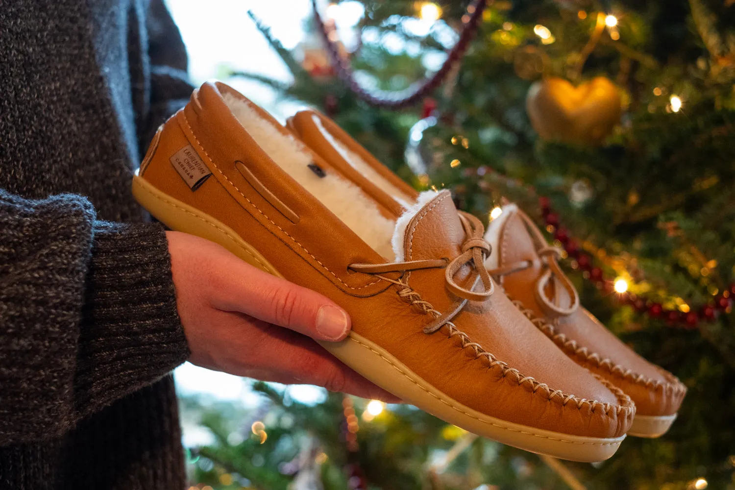 Men's Sheepskin Lined Moccasin Shoes