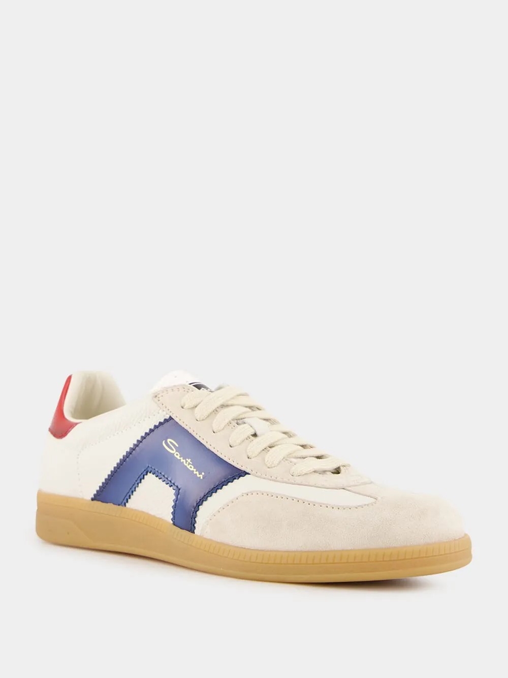 Men's White Leather and Suede DBS Oly Sneaker