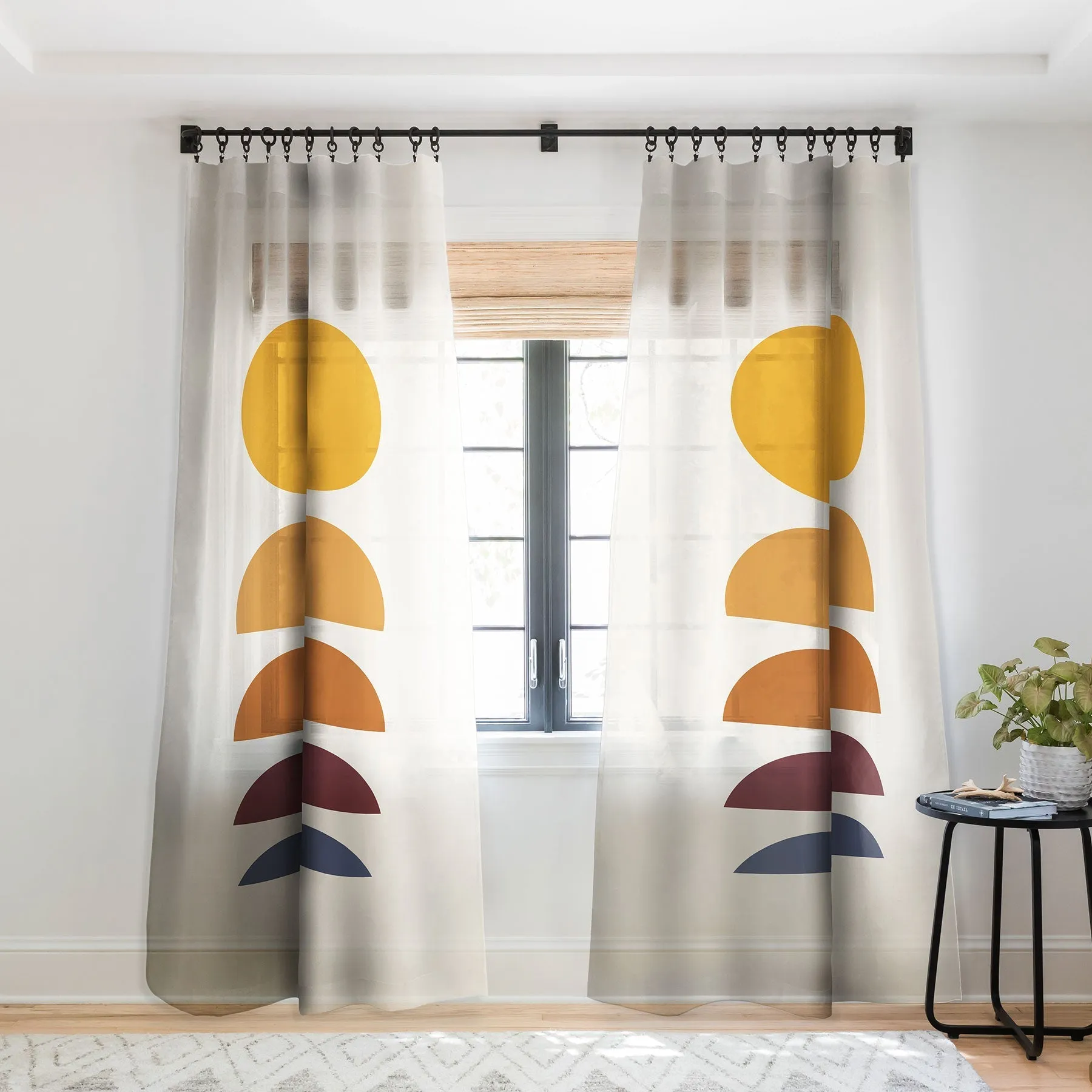 MINIMAL SUNRISE SUNSET I WINDOW CURTAINS