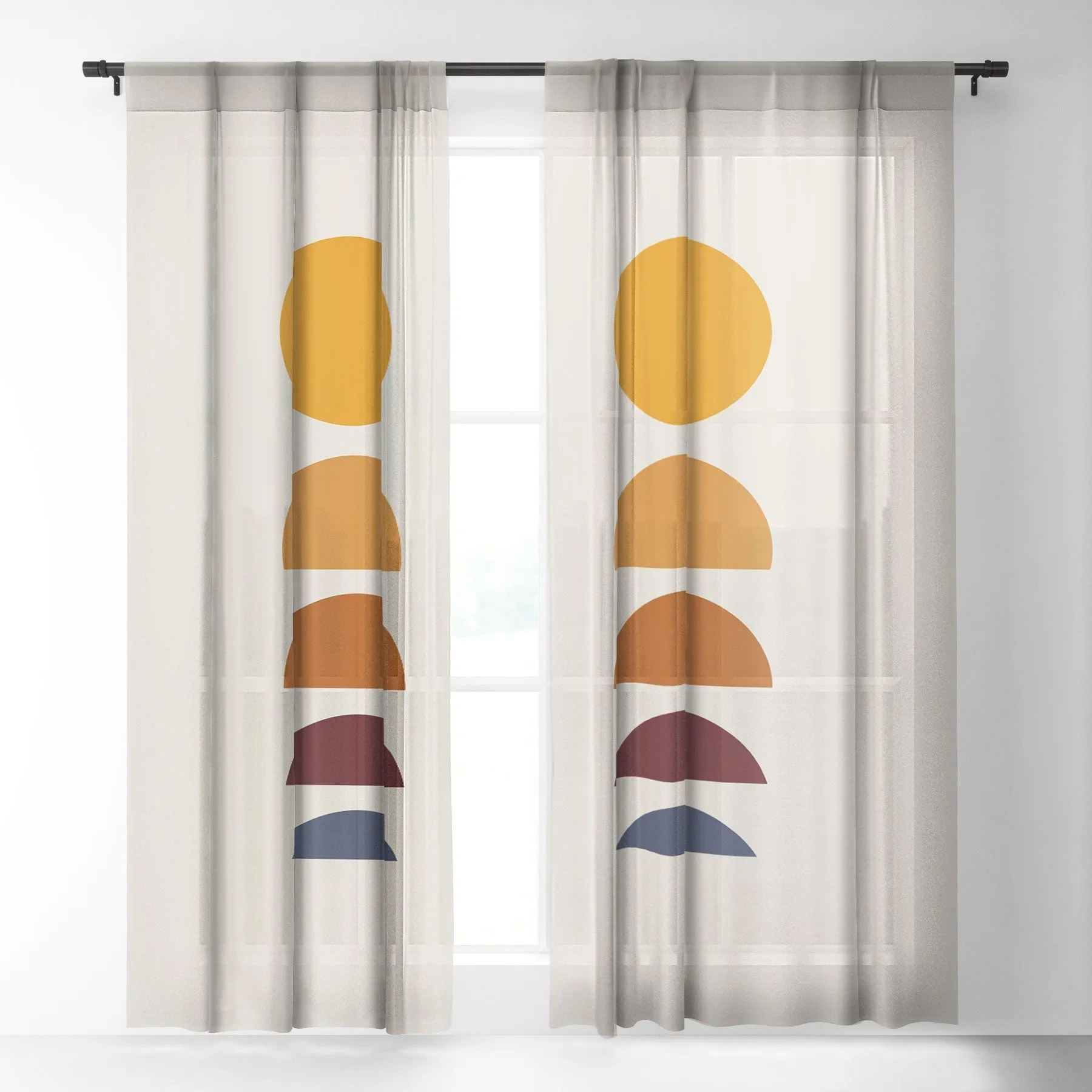 MINIMAL SUNRISE SUNSET I WINDOW CURTAINS