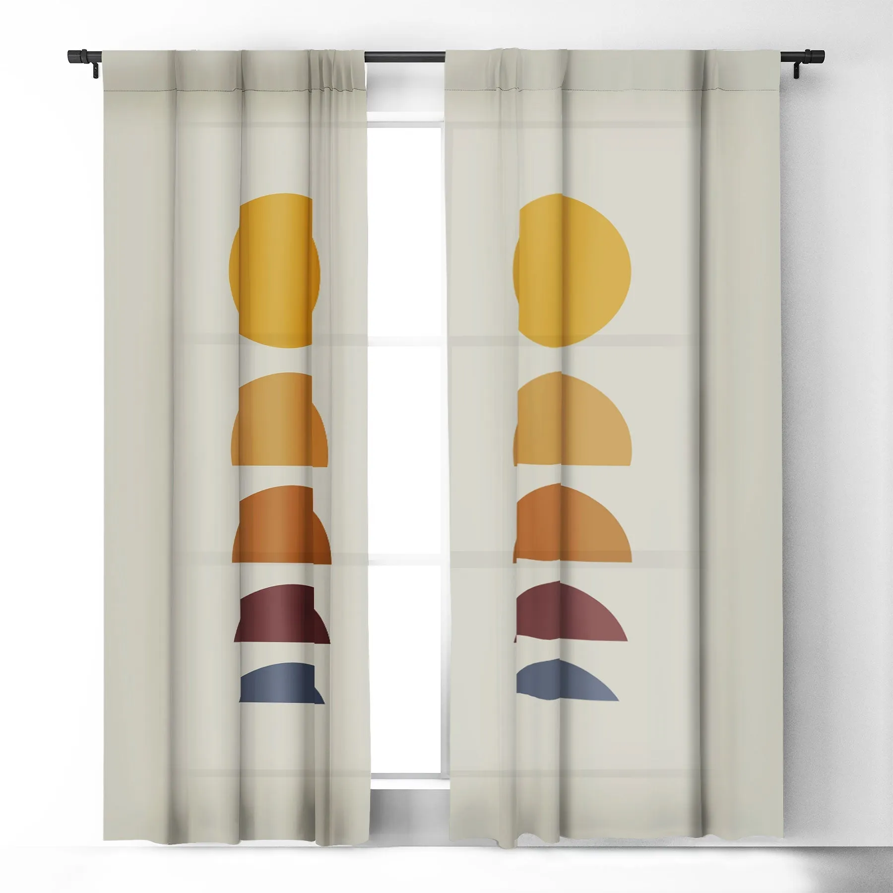 MINIMAL SUNRISE SUNSET I WINDOW CURTAINS