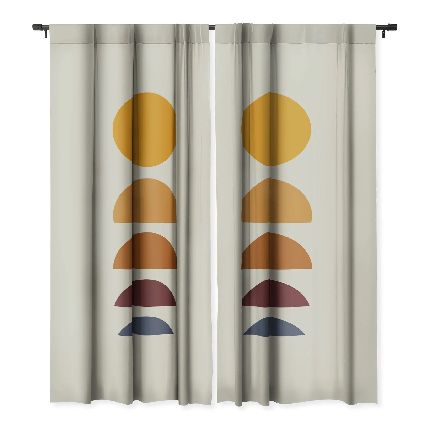 MINIMAL SUNRISE SUNSET I WINDOW CURTAINS