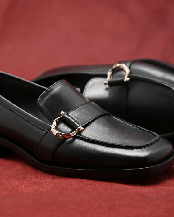 Moccasin Horseshoe Black