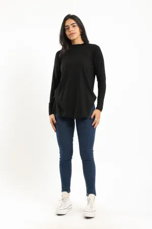 Mock Neck Black Top