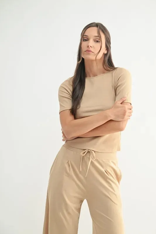 MONO B Vintage Ease Pima Cotton Tee and Pants Set