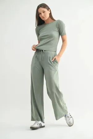 MONO B Vintage Ease Pima Cotton Tee and Pants Set