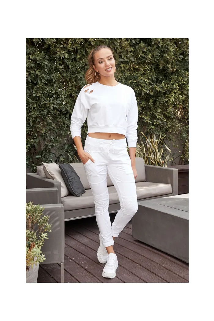 Motto drawstring joggers
