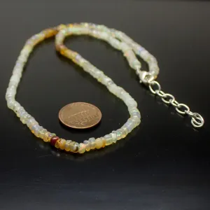 Multi-Color Ethiopian Opal Smooth Rondelle Gemstone Beads 18inches 4mm 4.5mm