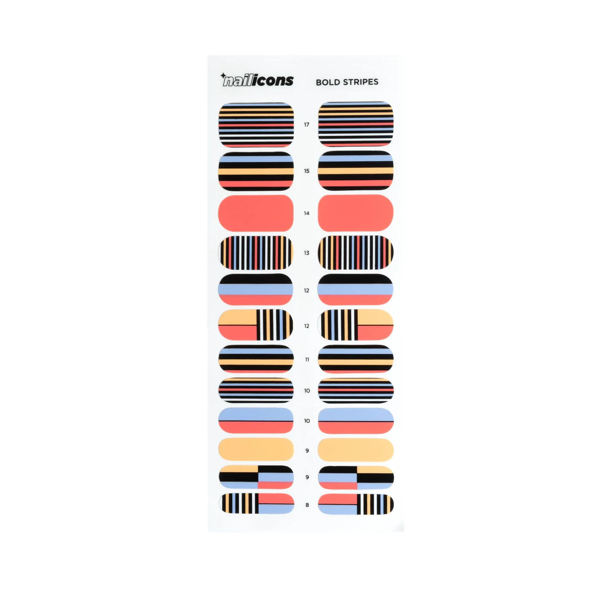 Nail Icons Bold Stripes 24pcs