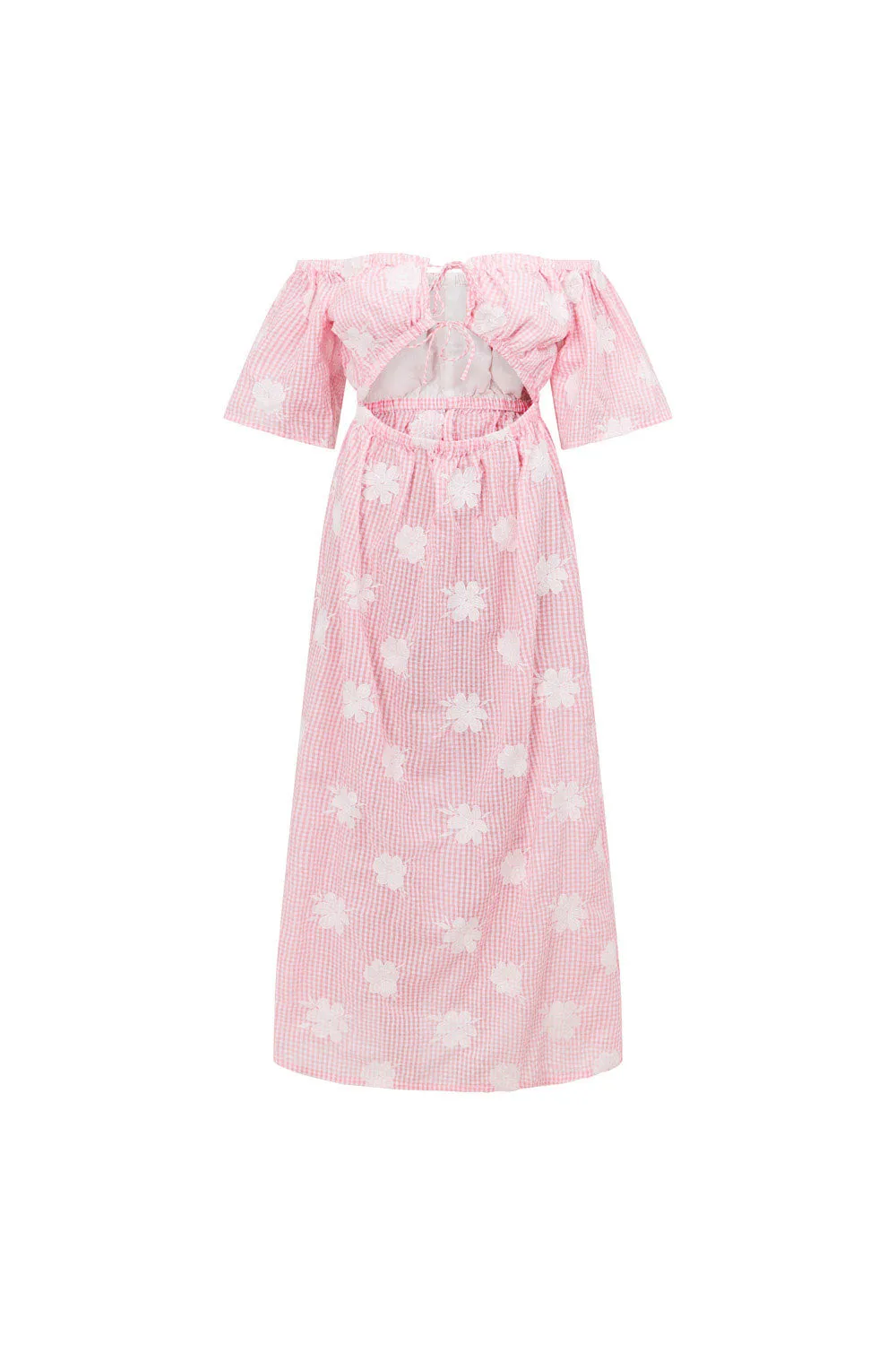 Nalu Off Shoulder Dress - Gingham