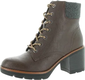 Naturalizer Womens Madalynn 2 Faux Leather Lace-Up Booties Brown 10 Medium (B,M)