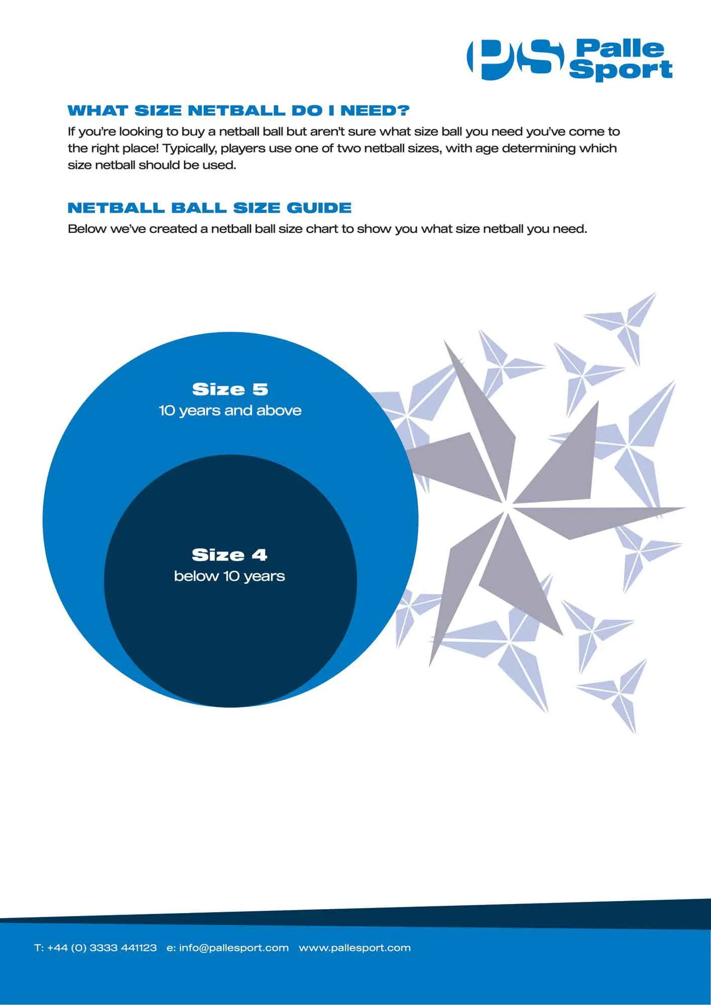 Netball - Vesta Training Netball - Available in sizes 5 & 4 - Colour: Blue/Blue