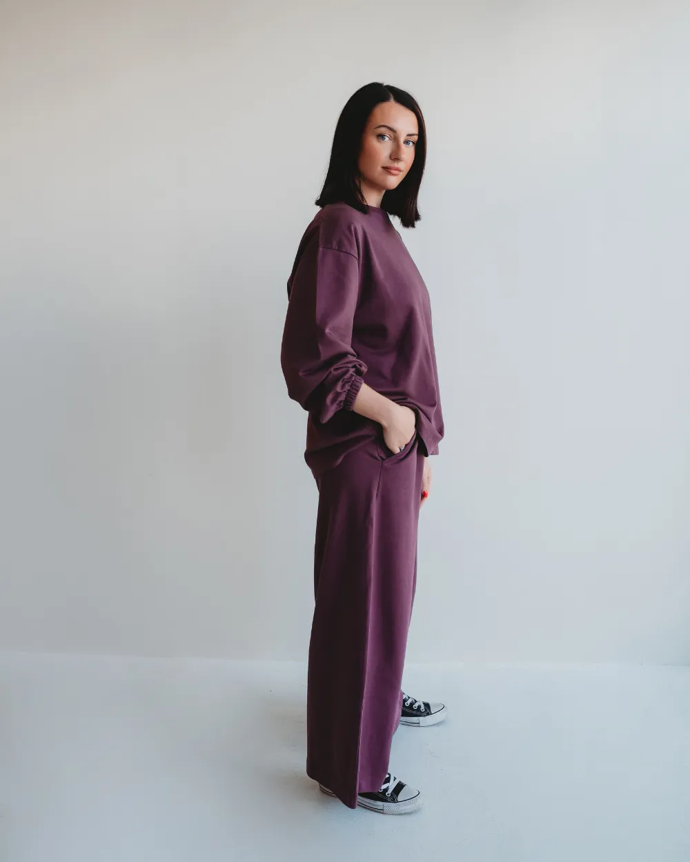 Noor Purple Wide Leg Trousers