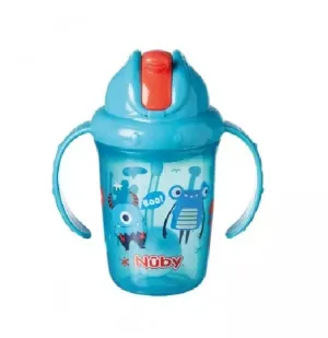 Nuby Flip n Sip Straw Cup with Handles Blue 240ml 6m 