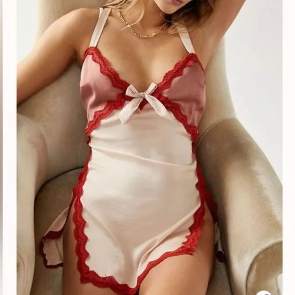 NWOT Free People On The Rise Mini Slip Rose Smoke Combo
