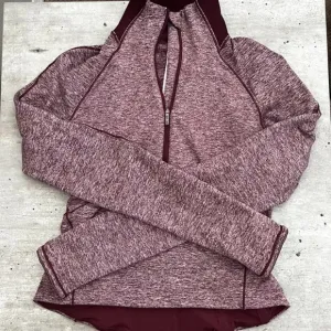 NWOT Lululemon Always Alert 1/2 Zip Running Casual Top Heathered Garnet Red 4