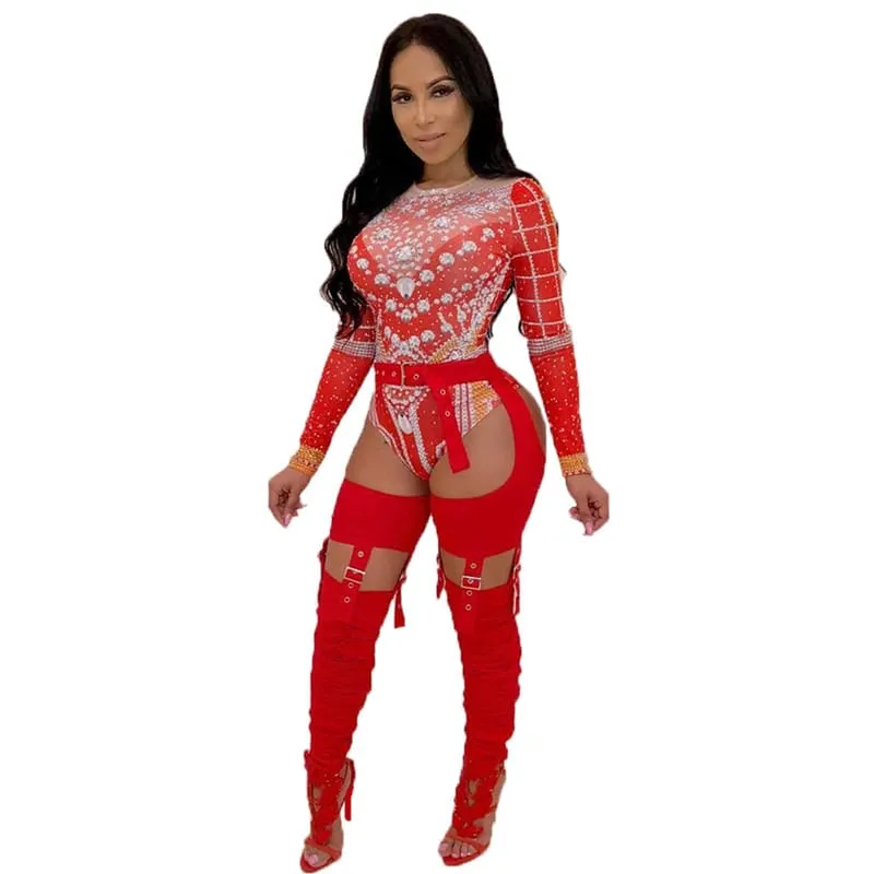 Nyra Cutout Buckle Strap Ruched Skinny Pants