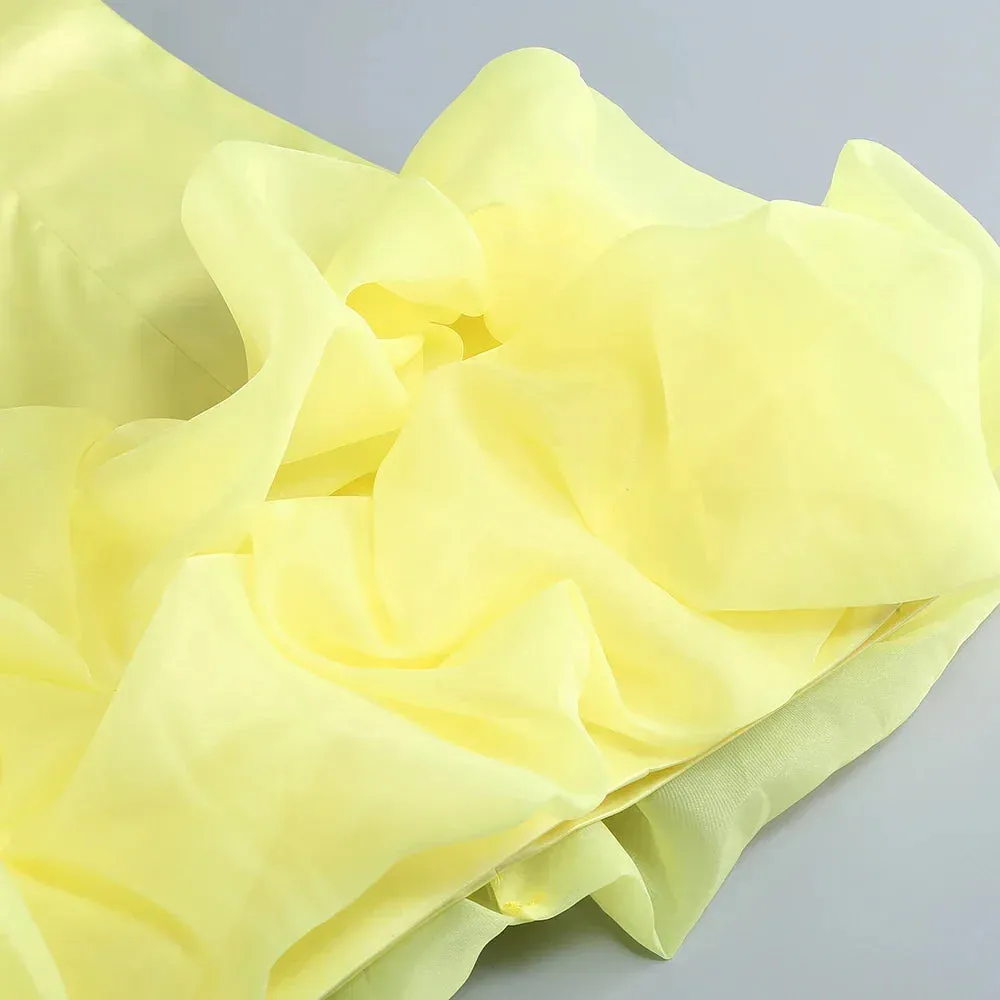 One-Shoulder Ruffle Mini Dress | Bold & Glamorous | Organza Elegance