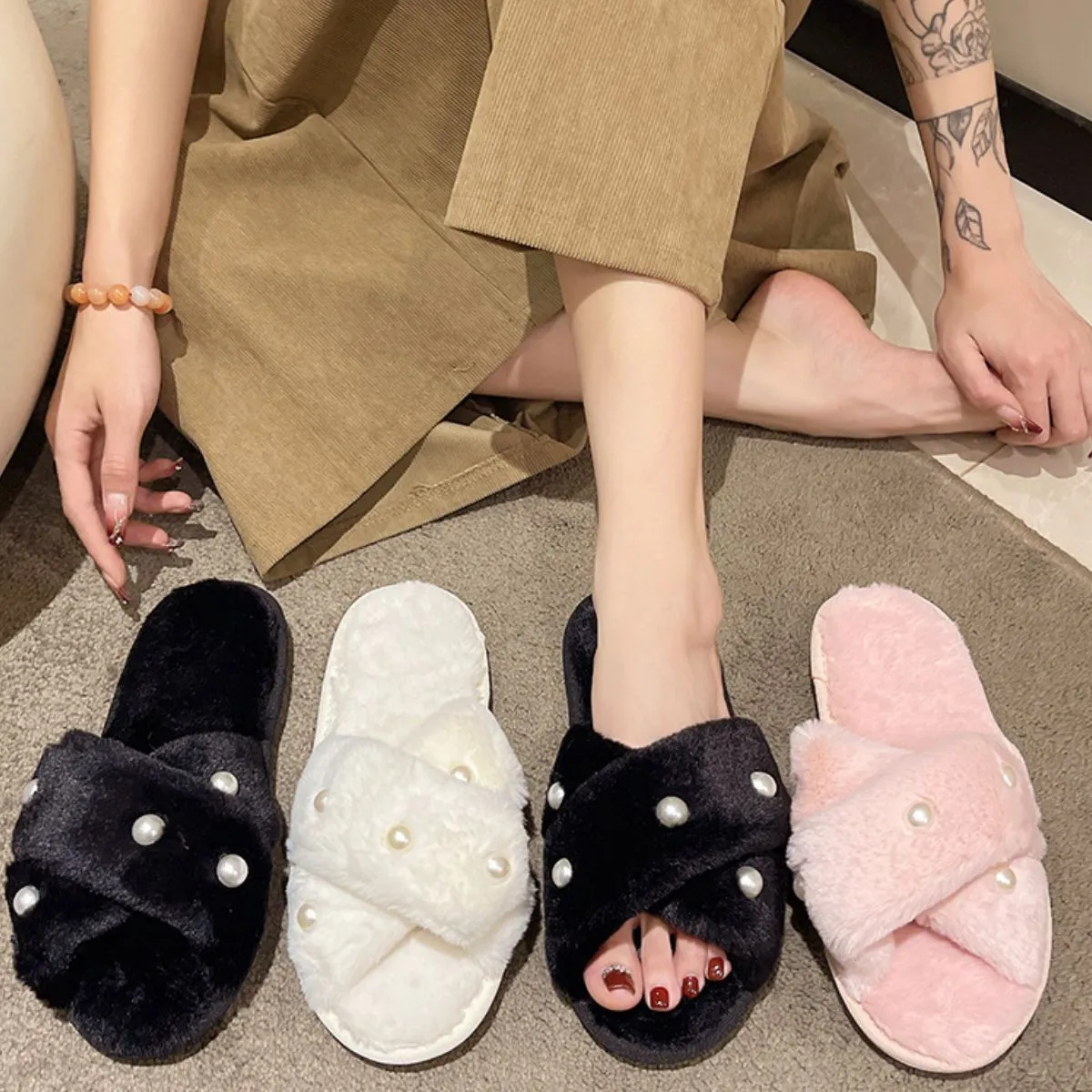 Open Toe Flats Slippers