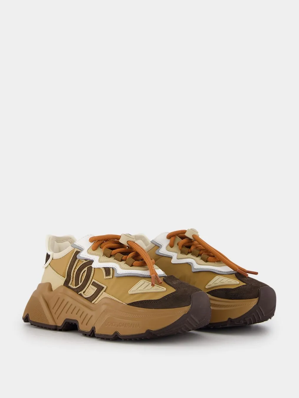Panelled Drawstring Embossed Logo Sneakers