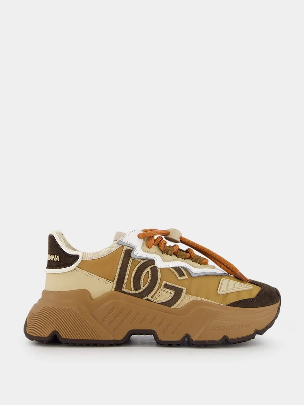 Panelled Drawstring Embossed Logo Sneakers