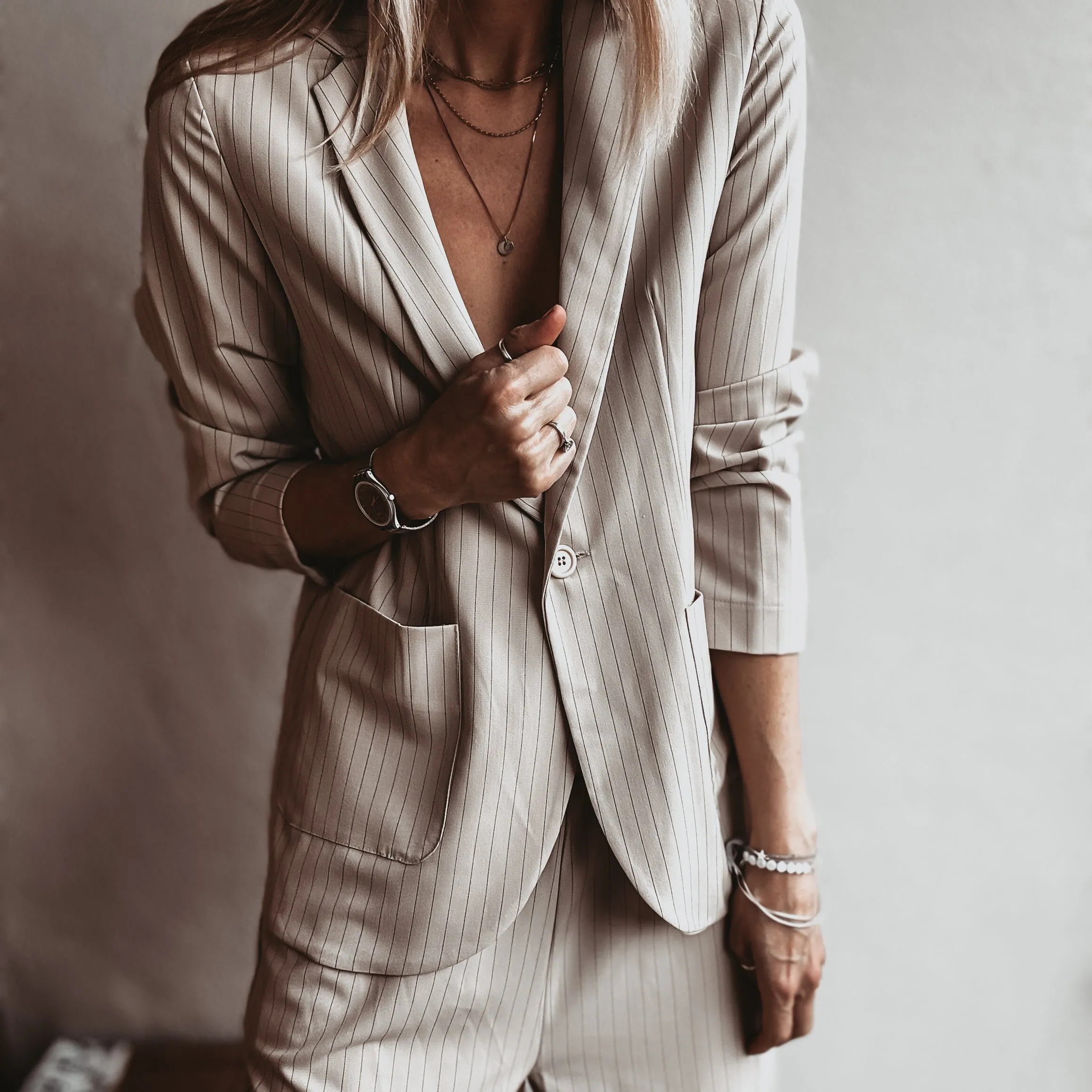 Pin stripe desert beige suit *SALE*