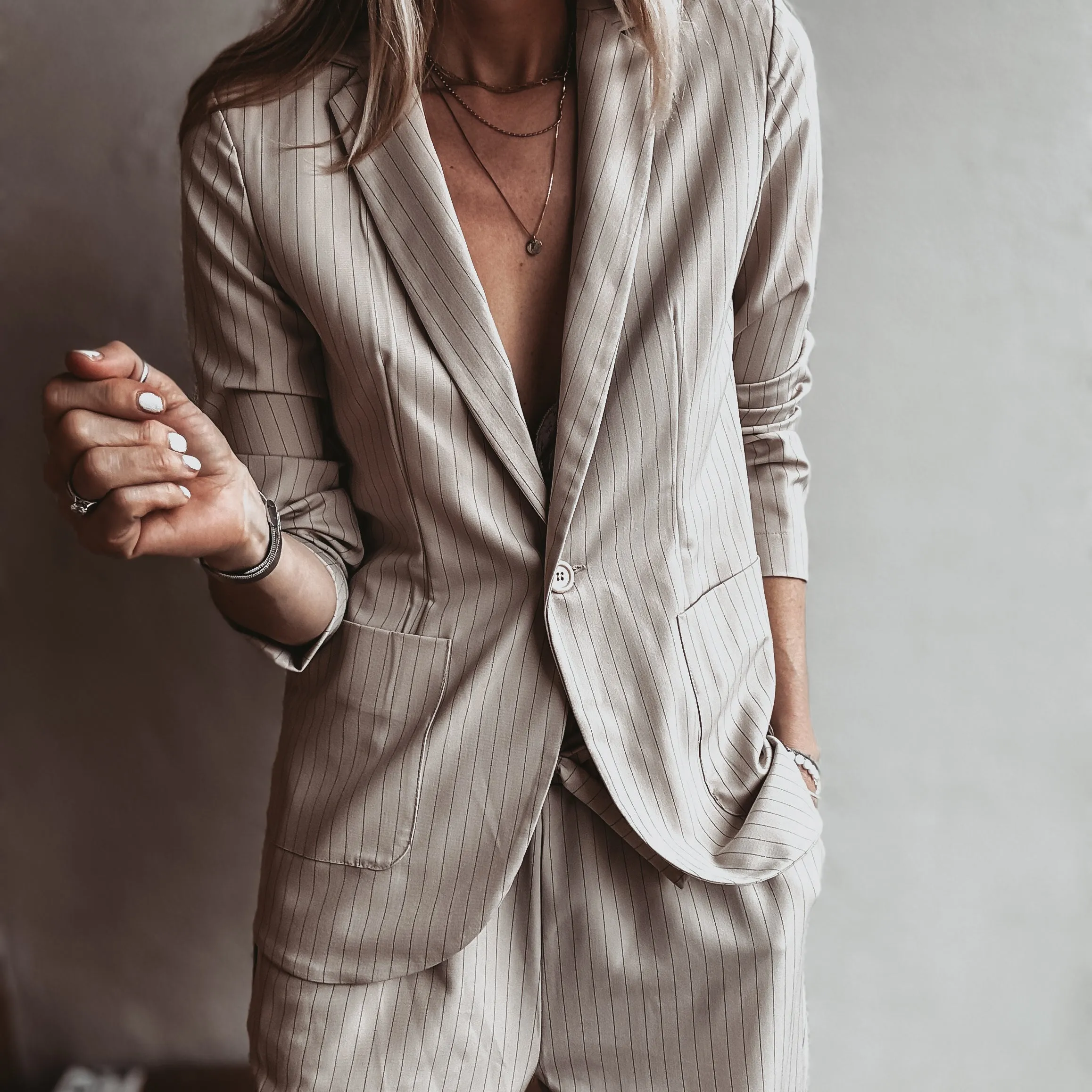 Pin stripe desert beige suit *SALE*