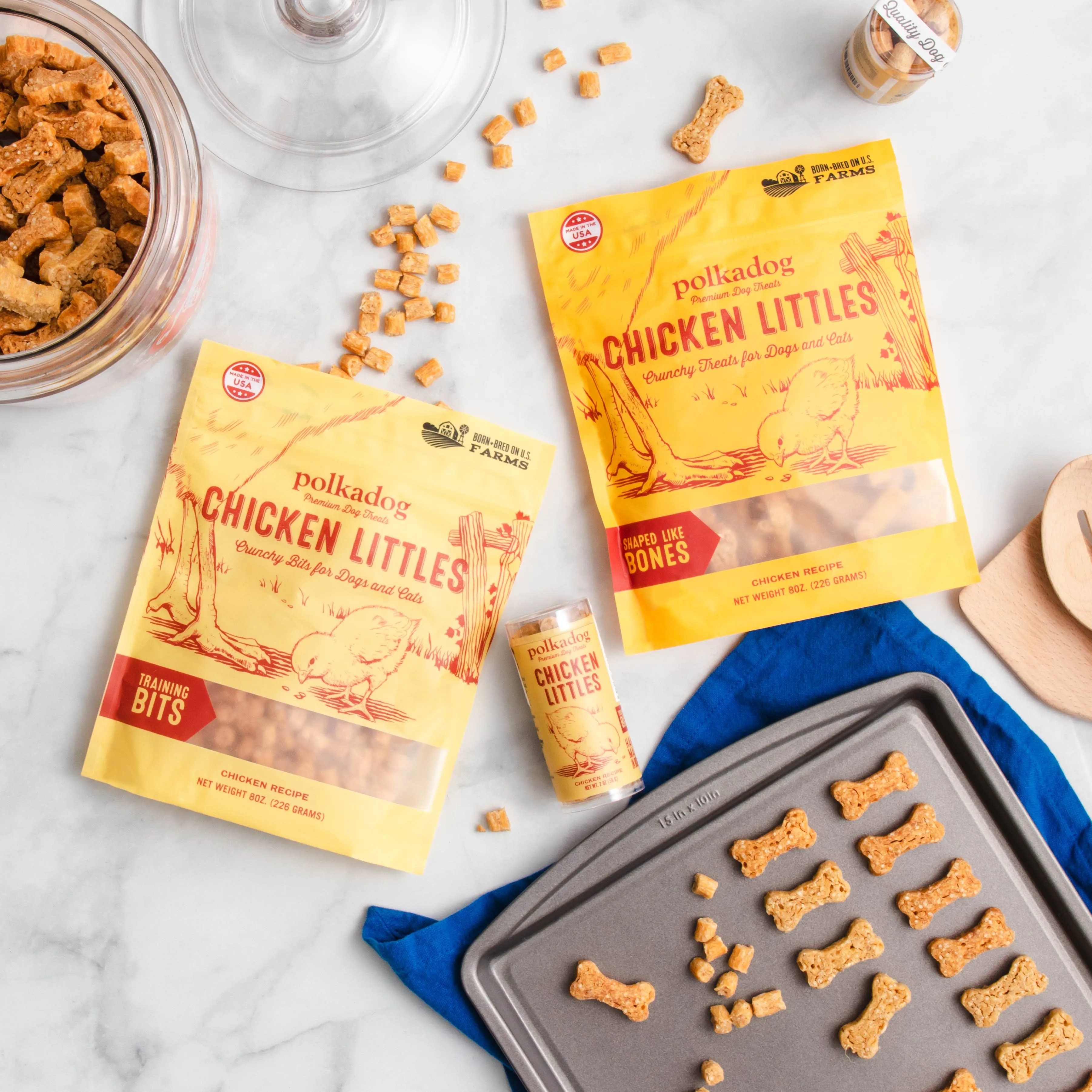 Polka Dog Chicken Littles Training Bits Treats for Dogs and Cats