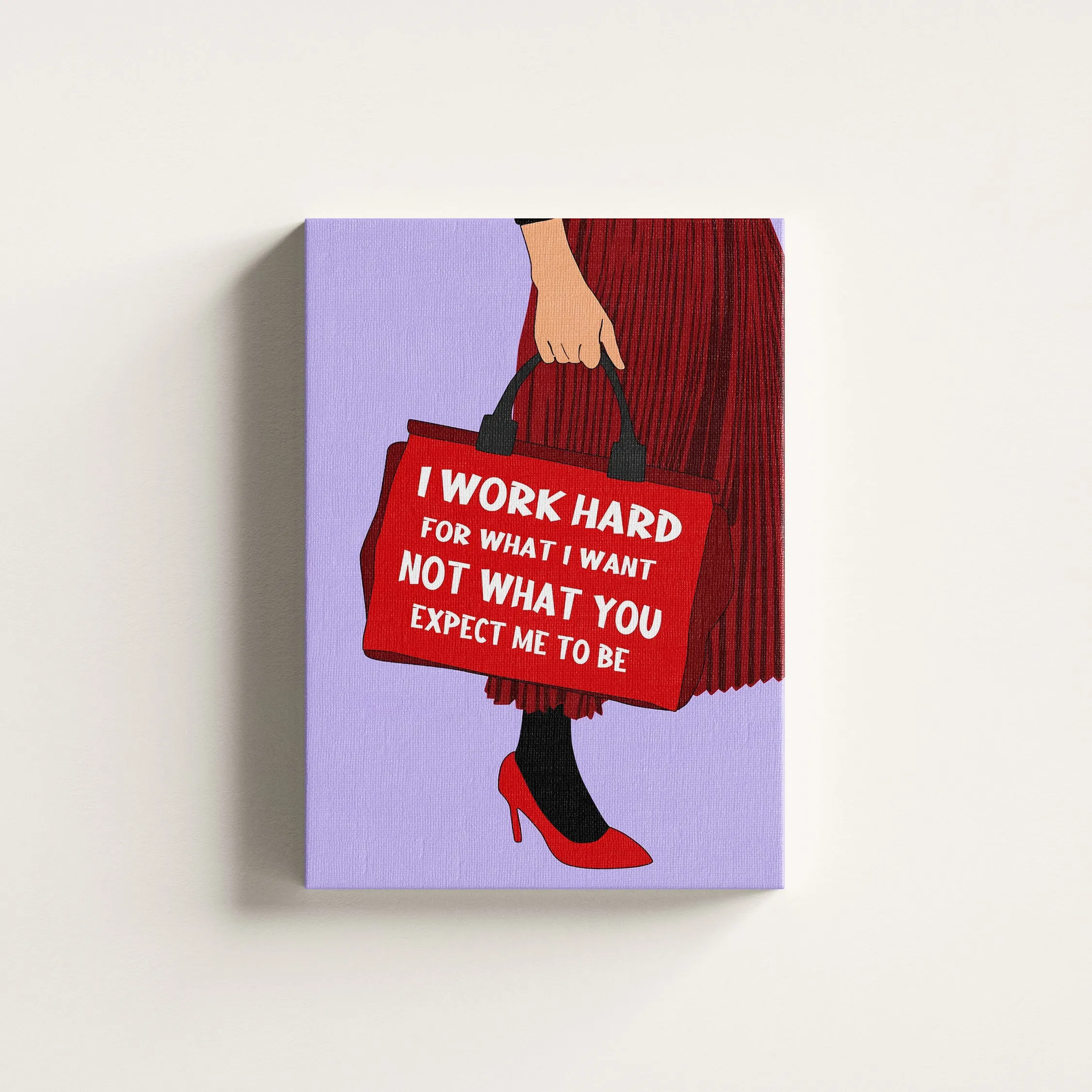 "I Work Hard" Motivational Poster – Bold Woman Series