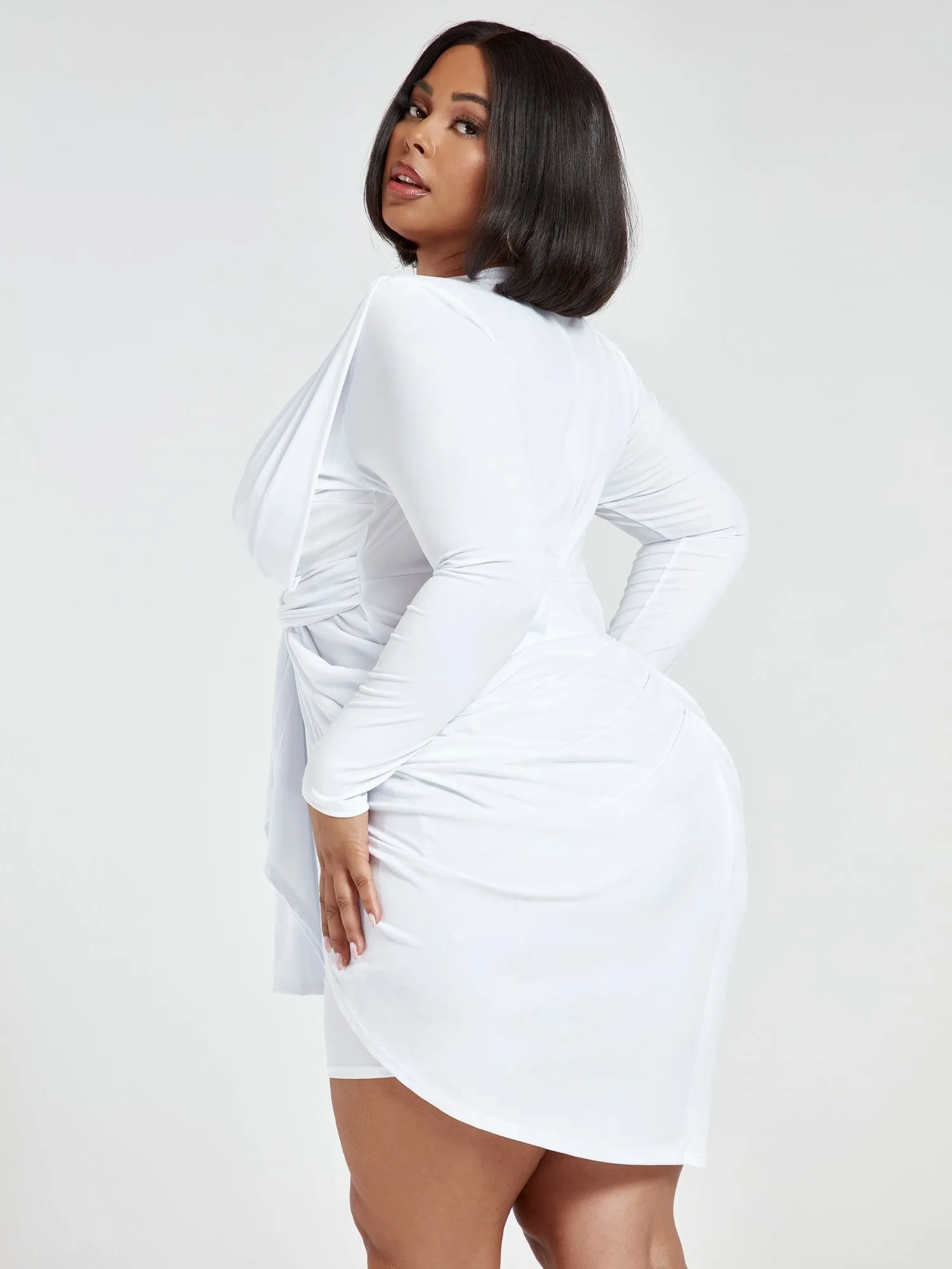 Raina Tie Front Drape Dress