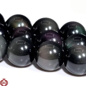 Rainbow Obsidian Beads Smooth Round