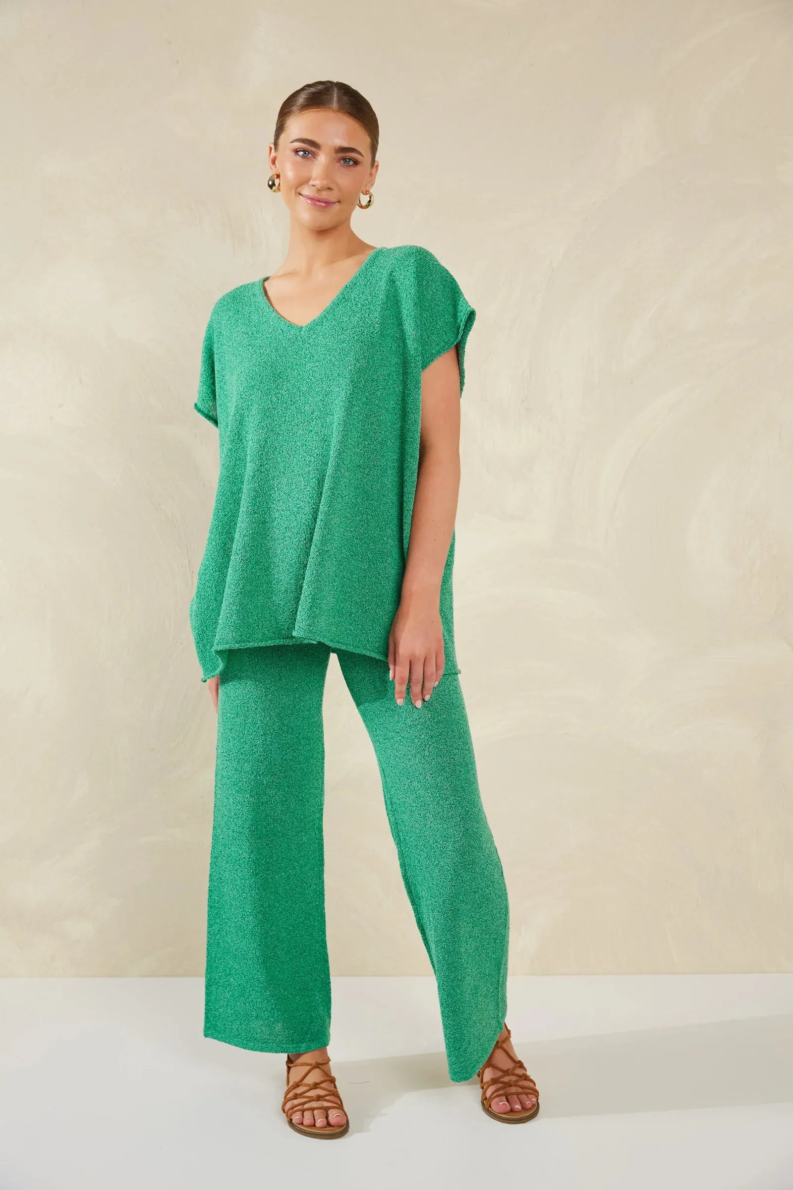 Relaxed Fit Knit Top - Green