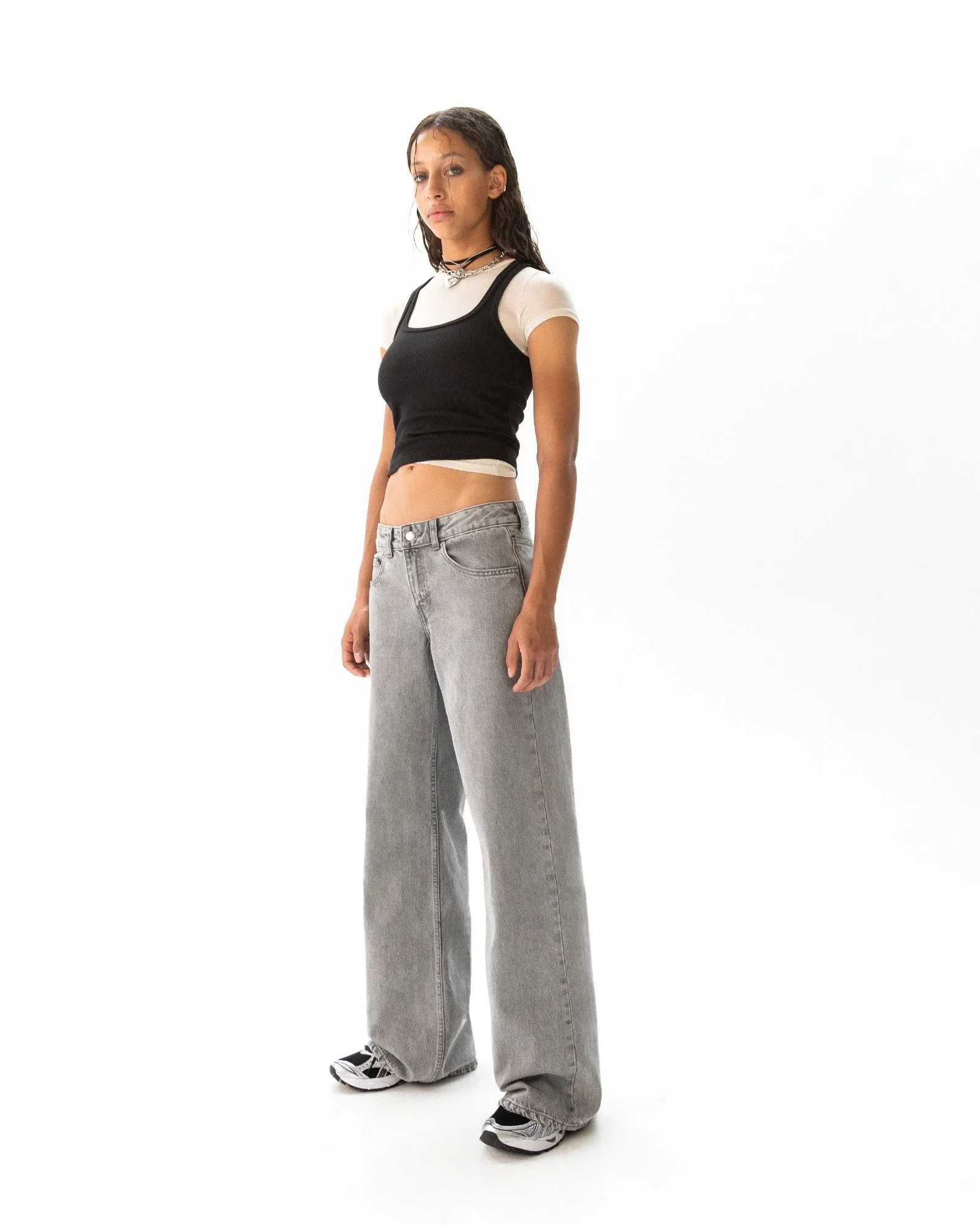 Rhue Wide Jeans - Ash Grey