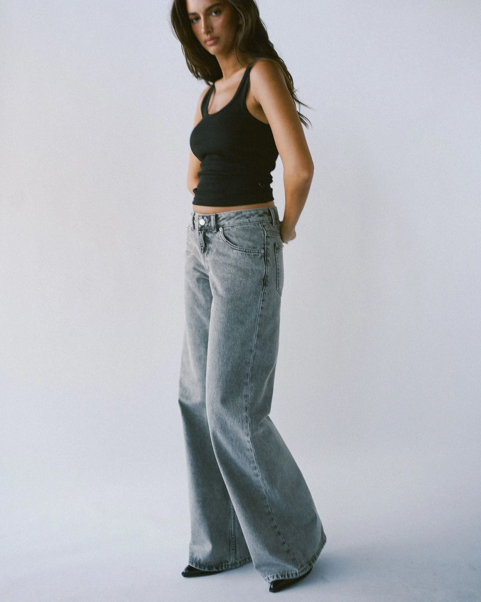 Rhue Wide Jeans - Ash Grey