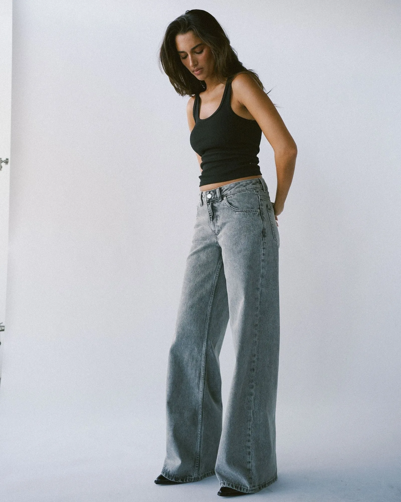 Rhue Wide Jeans - Ash Grey