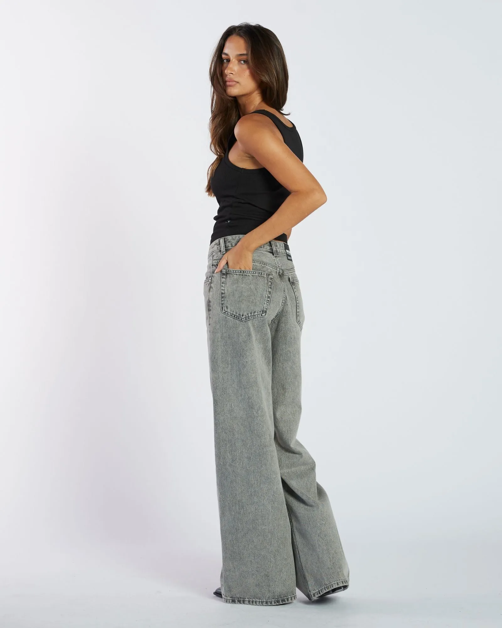 Rhue Wide Jeans - Ash Grey