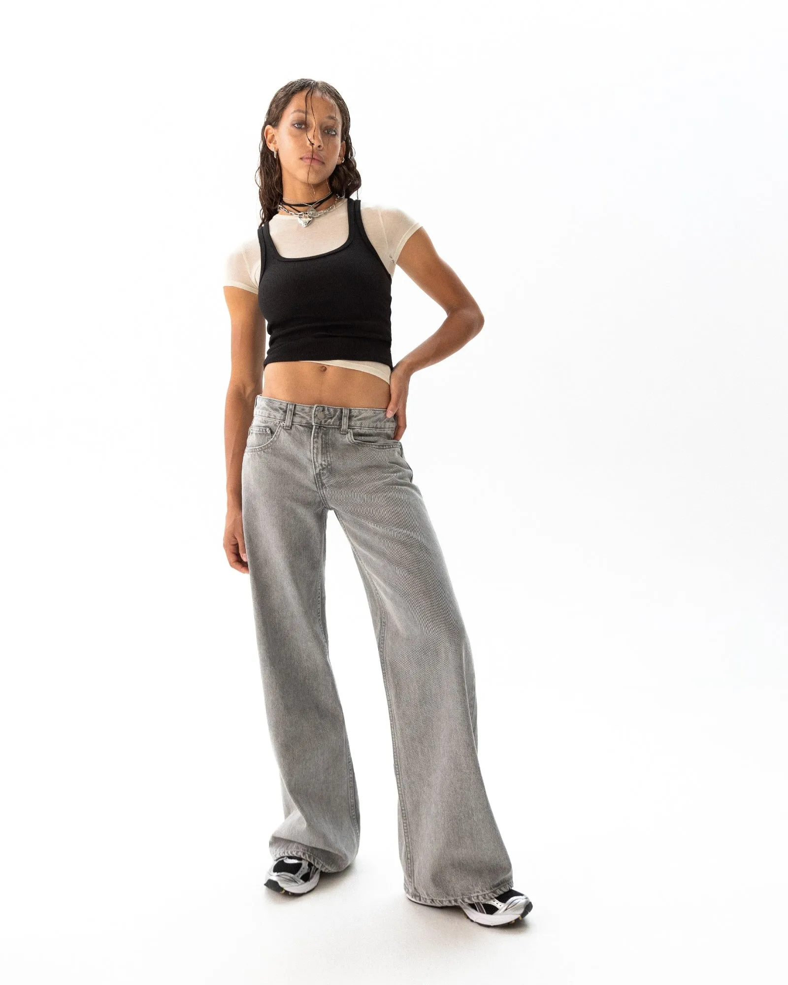 Rhue Wide Jeans - Ash Grey