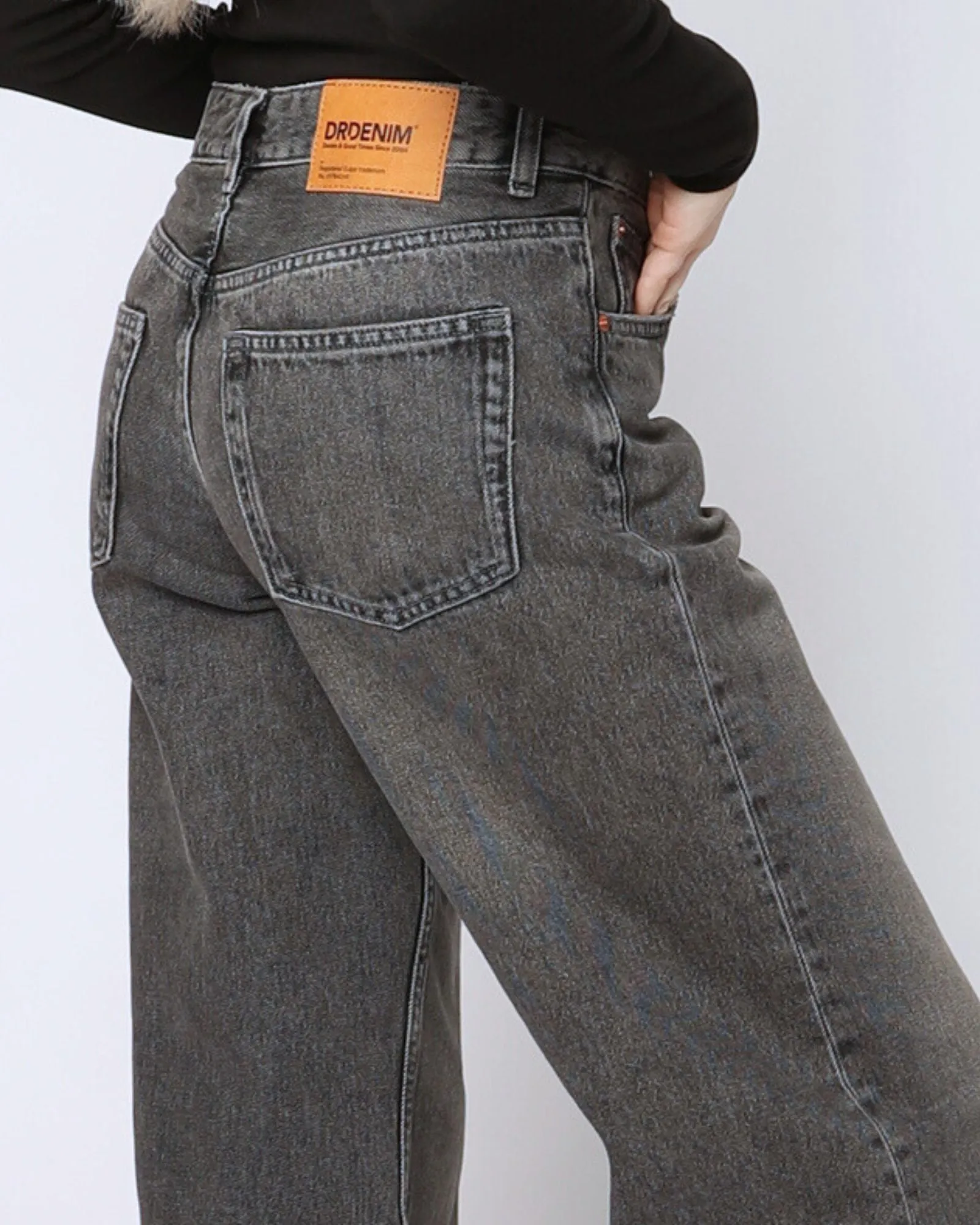Rhue Wide Jeans - Mid Grey Used