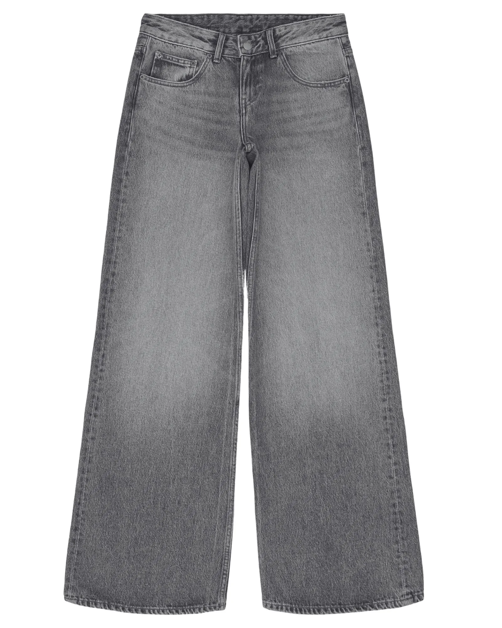 Rhue Wide Jeans - Mid Grey Used