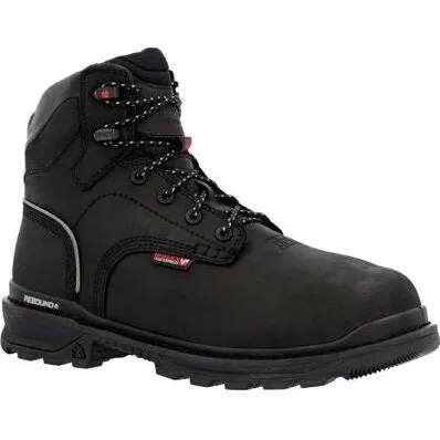 Rocky Men's Rams Horn 9" Waterproof Composite Toe Met Guard Work Boot -Black- RKK0393