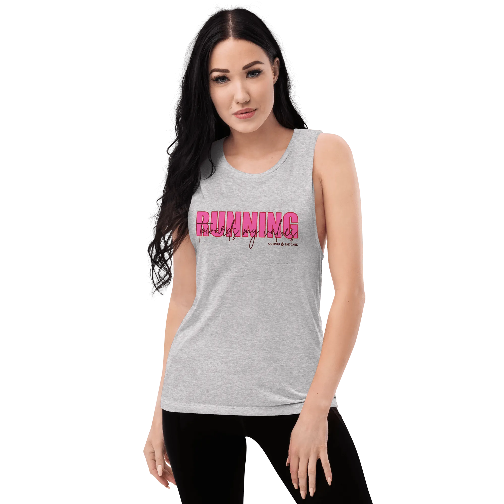 Running Towards My Values Muscle Tank
