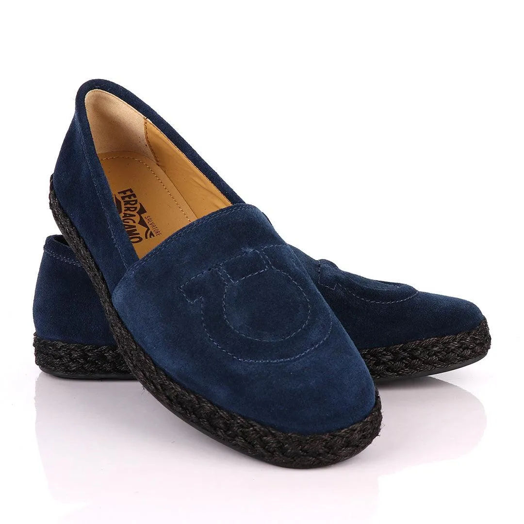 Salvatore Ferragamo Men's Suede Parigi loafers-Navy Blue