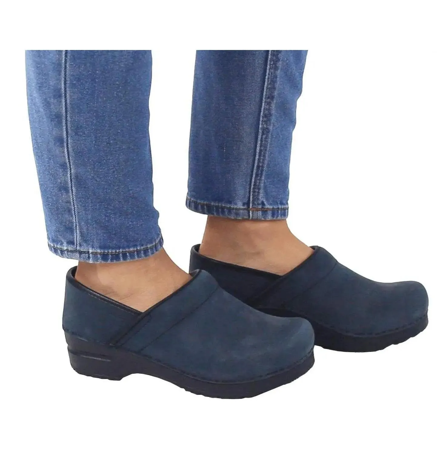 Sanita Pro. Oiled Leather Men Ink Chef Clog