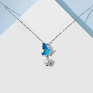 SHINE WAVE BLUE ENAMEL PENDANT